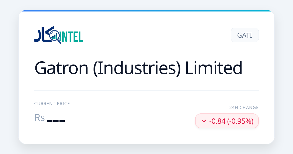GATI Rs 88.00 | Gatron (Industries) Limited Live Price PSX | InvestKaar ...